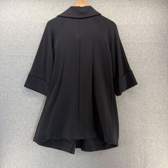 Comfy USA Womens Small Black Cowl Neck Coat Jacket Cape Short Sleeve Cape Topper - Picture 6 of 12